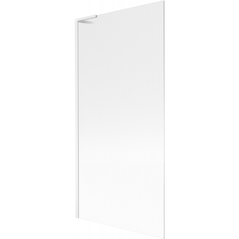 Mexen Next L vanová zástěna 1 křídlo 90 x 150 cm, pruhy, bílá - 895-090-000-03-09-20