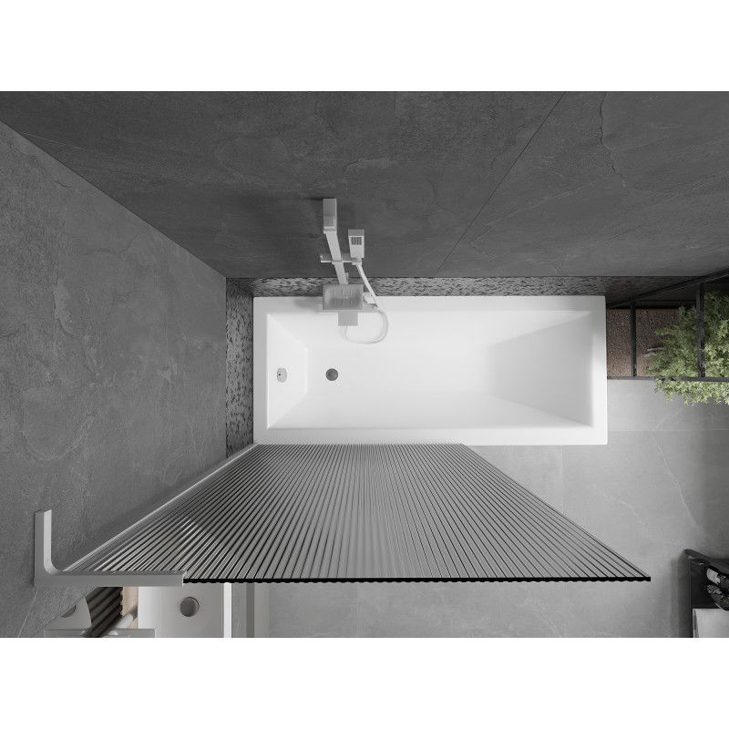 Mexen Next L vanová zástěna 1-křídlová 100 x 150 cm, proužky, bílá - 895-100-000-03-09-20