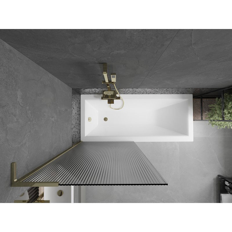 Mexen Next L vana paraván 1-křídlový 80 x 150 cm, proužky, zlatý - 895-080-000-03-09-50