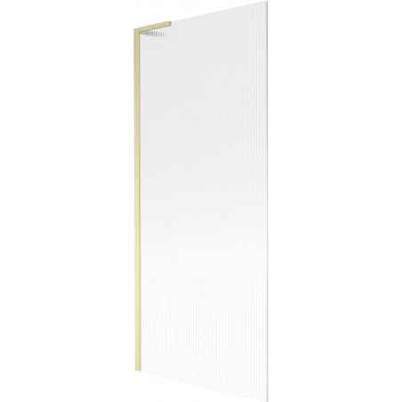 Mexen Next L vanová zástěna jednokřídlá 80 x 150 cm, pruhy, zlatá kartáčovaná - 895-080-000-03-09-55
