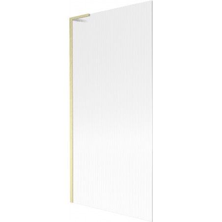 Mexen Next L vanová zástěna 1-křídlová 90 x 150 cm, pruhy, zlatá kartáčovaná - 895-090-000-03-09-55