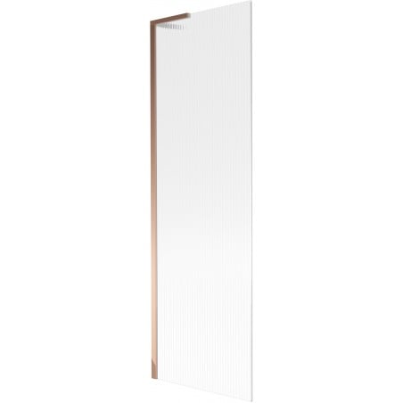 Mexen Next L vanová zástěna jednokřídlá 60 x 150 cm, pruhované, růžové zlato - 895-060-000-03-09-60