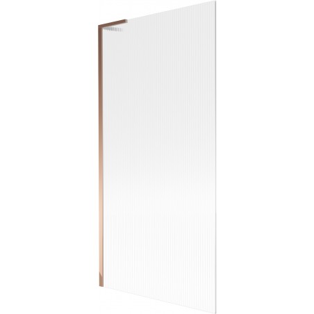 Mexen Next L vanová zástěna 1-křídlová 90 x 150 cm, pruhy, růžové zlato - 895-090-000-03-09-60