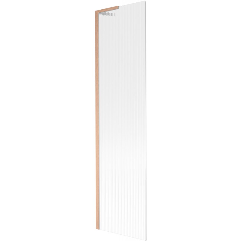 Mexen Next L vanová zástěna 1-křídlová 50 x 150 cm, proužky, kartáčovaná měď - 895-050-000-03-09-65