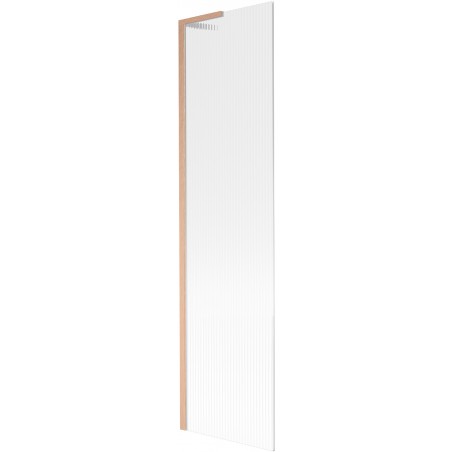 Mexen Next L vanová zástěna 1-křídlová 50 x 150 cm, proužky, kartáčovaná měď - 895-050-000-03-09-65