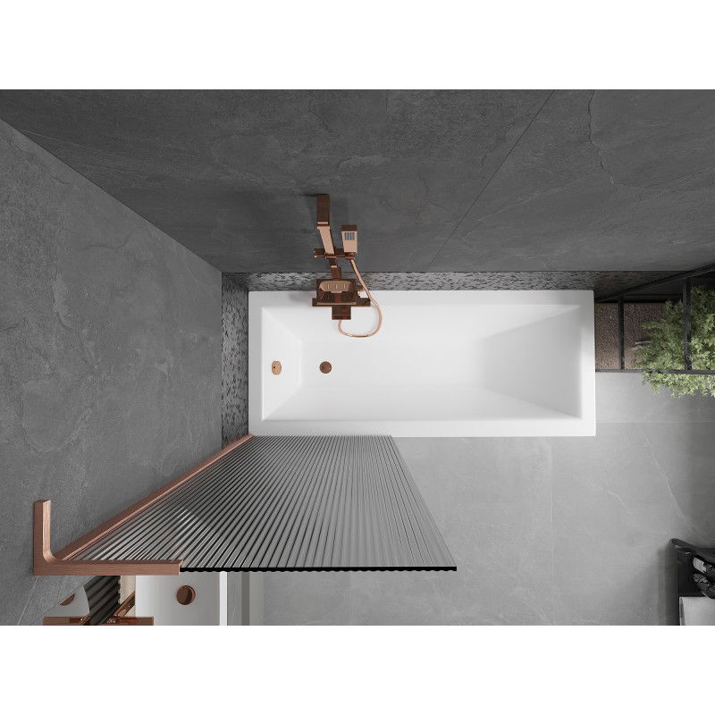 Mexen Next L vanová zástěna 1-křídlová 70 x 150 cm, proužky, kartáčovaná měď - 895-070-000-03-09-65