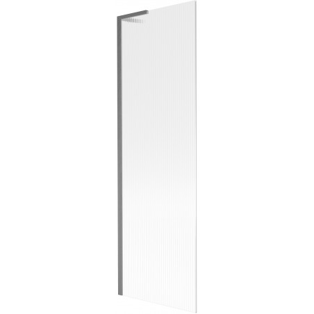 Mexen Next L pevný vanový zástěna 1-dílná 60 x 150 cm, proužky, kartáčovaná gun gray - 895-060-000-03-09-66