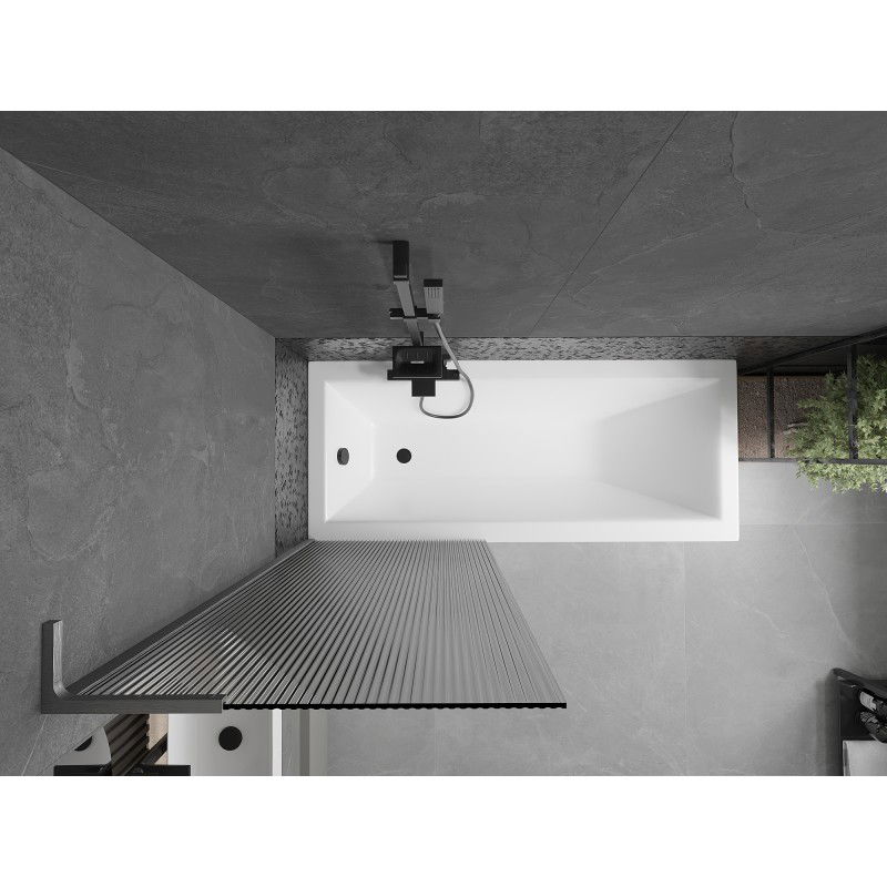 Mexen Next L vanová zástěna jednokřídlá 70 x 150 cm, pruhovaná, kartáčovaná v barvě gun gray - 895-070-000-03-09-66