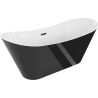 Mexen Celia volně stojící vana 170 x 75 cm, bílá/černá, černý přepad - 52331707575-70