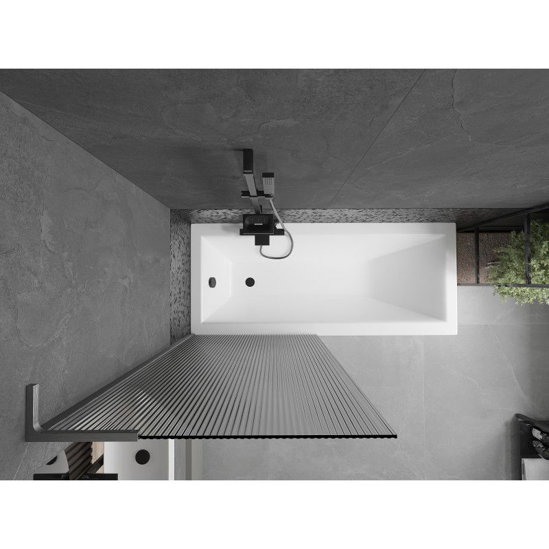 Mexen Next L vanová zástěna 1-dílná 80 x 150 cm, proužky, gun gray kartáčovaná - 895-080-000-03-09-66