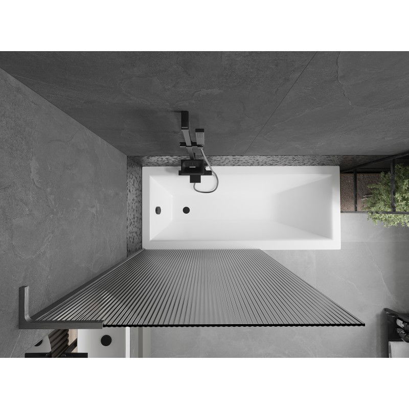 Mexen Next L vanová zástěna jednokřídlá 100 x 150 cm, proužky, kartáčovaná gun gray - 895-100-000-03-09-66