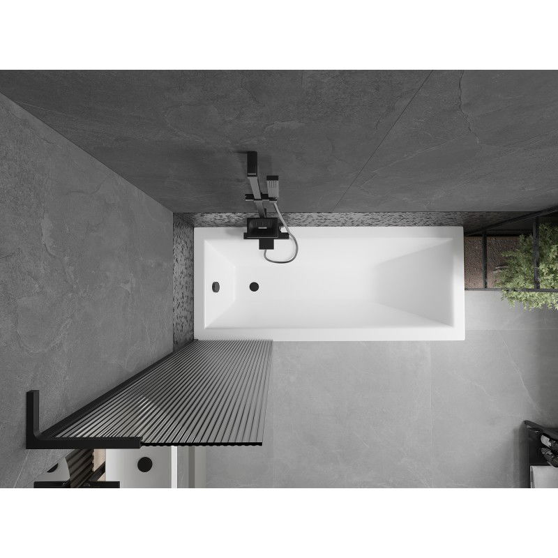 Mexen Next L vanová zástěna 1-křídlová 50 x 150 cm, pruhy, černá - 895-050-000-03-09-70