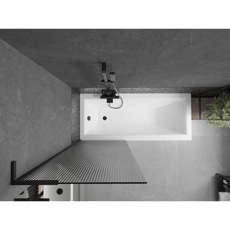 Mexen Next L vanová zástěna 1křídlová 70 x 150 cm, proužky, černá - 895-070-000-03-09-70