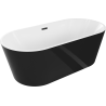 Mexen Luna samostatně stojící vana 150 x 75 cm, bílá/černá, přepad černý - 52031507575-70