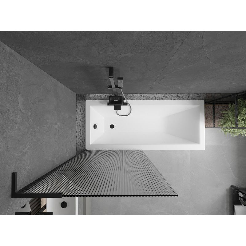 Mexen Next L vanová zástěna jedno křídlá 80 x 150 cm, pruhy, černá - 895-080-000-03-09-70