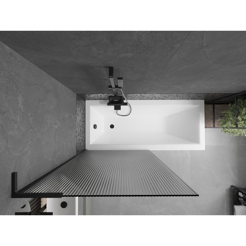 Mexen Next L vanová zástěna 1-křídlová 90 x 150 cm, pruhy, černá - 895-090-000-03-09-70