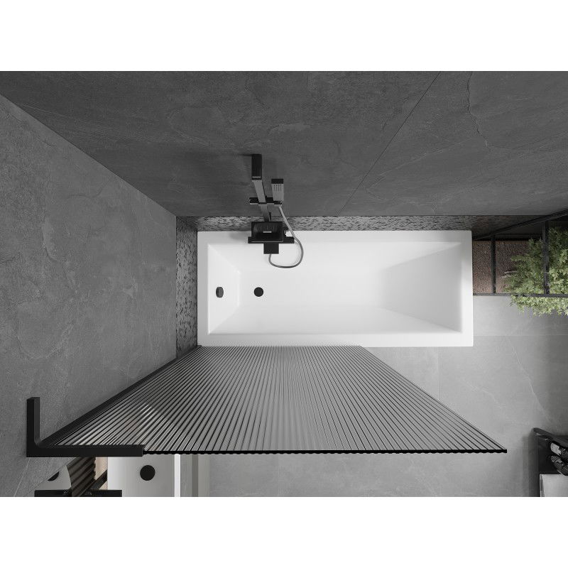 Mexen Next L vanová zástěna 1-křídlová 100 x 150 cm, pruhy, černá - 895-100-000-03-09-70