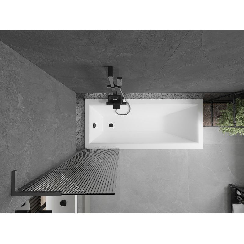 Mexen Next L vanová zástěna 1-křídlová 50 x 150 cm, pruhy, gun metal - 895-050-000-03-09-95