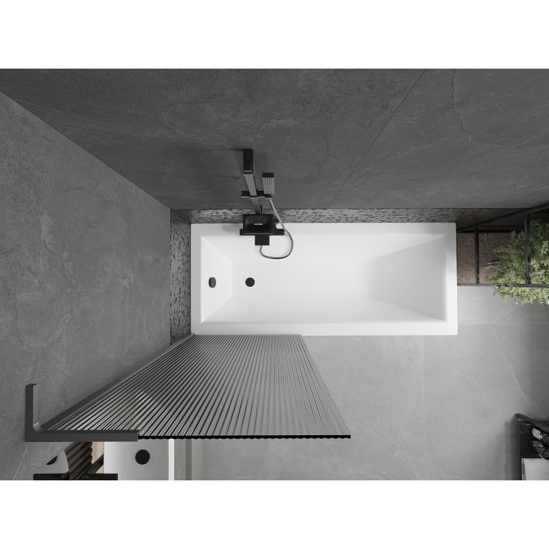 Mexen Next L vanová zástěna jednodílná 70 x 150 cm, pruhy, gun metal - 895-070-000-03-09-95