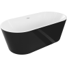 Mexen Luna volně stojící vana 170 x 80 cm, bílá/černá, přepad bílý - 52031708075-20