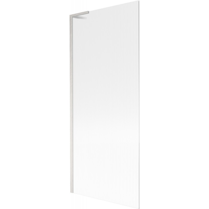 Mexen Next L vanová zástěna 1-křídlová 80 x 150 cm, proužky, kartáčovaný nikl - 895-080-000-03-09-97