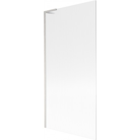 Mexen Next L vanová zástěna 1-křídlová 90 x 150 cm, pruhy, kartáčovaný nikl - 895-090-000-03-09-97