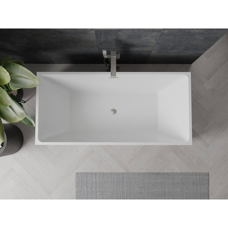 Mexen Nita volně stojící vana 170 x 80 cm, bílá, přepad matný nikl - 52091708000-97