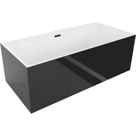 Mexen Nita volně stojící vana 170 x 80 cm, bílá/černá, přepad černý - 52091708075-70