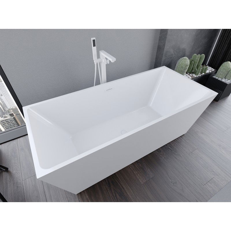 Mexen Lita volně stojící vana 170 x 75 cm, bílá, bílý přepad - 52121707500-20