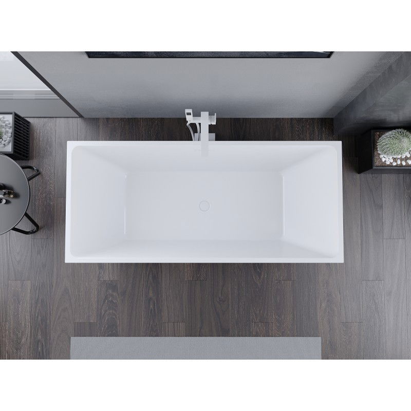 Mexen Lita volně stojící vana 170 x 75 cm, bílá/černá, přepad bílý - 52121707575-20