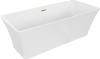 Mexen Tonia volně stojící vana 170 x 75 cm, bílá, přepad zlatý kartáčovaný - 52171707500-55