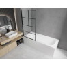 Mexen Vega obdélníková vana 180 x 80 cm s krytem a jednocípou zástěnou 70 cm, černý vzor fix - 550118080X9307007077