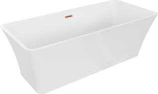 Mexen Tonia volně stojící vana 170 x 75 cm, bílá, přeliv kartáčovaná měď - 52171707500-65