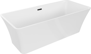 Mexen Tonia volně stojící vana 170 x 75 cm, bílá, černý přepad - 52171707500-70