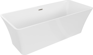 Mexen Tonia volně stojící vana 170 x 75 cm, bílá, přepad kartáčovaný nikl - 52171707500-97