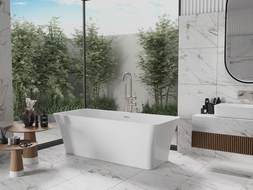 Mexen Tonia volně stojící vana 170 x 75 cm, bílá, přepad kartáčovaný nikl - 52171707500-97