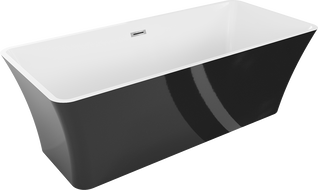 Mexen Tonia volně stojící vana 170 x 75 cm, bílá/černá, přepad chrom - 52171707575-01