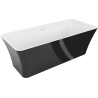Mexen Tonia volně stojící vana 170 x 75 cm, bílá/černá, bílý přepad - 52171707575-20