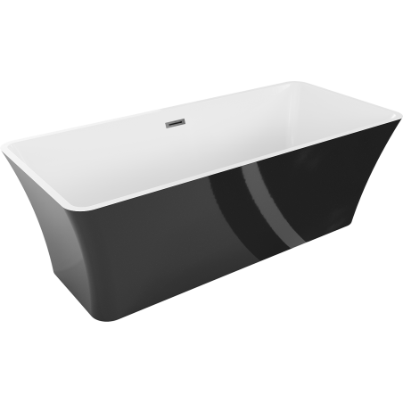 Mexen Tonia volně stojící vana 170 x 75 cm, bílá/černá, přeliv gun metal - 52171707575-95