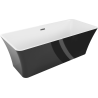 Mexen Tonia volně stojící vana 170 x 75 cm, bílá/černá, přeliv gun metal - 52171707575-95