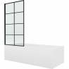 Mexen Vega obdélníková vana 180 x 80 cm s krytem a 1-křídlovou zástěnou 80 cm, černý vzor fix - 550118080X9308007077