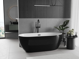 Mexen Eos volně stojící vana 170 x 75 cm, bílá/černá, přepad černý - 52471707575-70