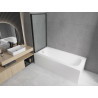 Mexen Vega obdélníková vana 180 x 80 cm s obložením a 1-křídlovou zástěnou 80 cm, černý vzor - 550118080X9308017070