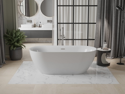 Mexen Roxy volně stojící vana 170 x 80 cm, bílá, přepad kartáčovaný nikl - 51201708000-97