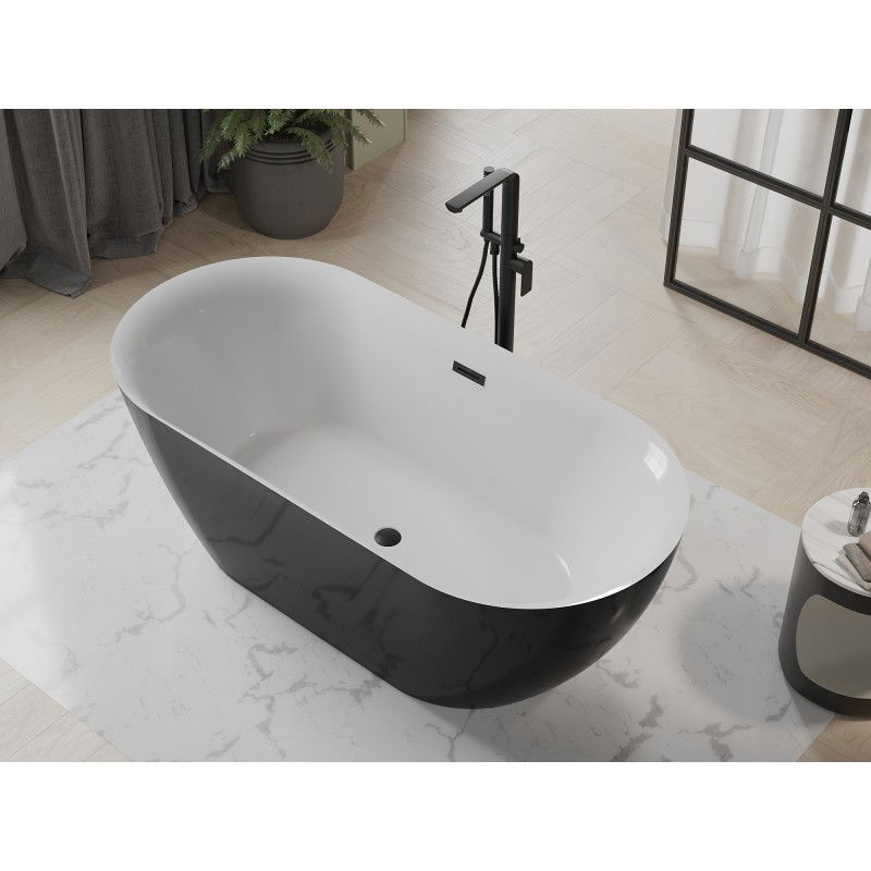 Mexen Roxy volně stojící vana 170 x 80 cm, bílá/černá, přepad černý - 51201708075-70