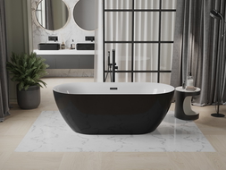 Mexen Roxy volně stojící vana 170 x 80 cm, bílá/černá, přepad černý - 51201708075-70