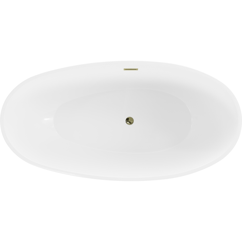 Mexen Bilbao volně stojící vana 180 x 90 cm, bílá, přepad zlatý - 51311809000-50