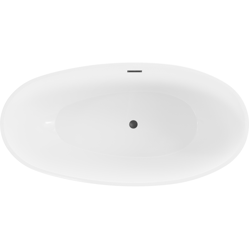 Mexen Bilbao volně stojící vana 180 x 90 cm, bílá, černý přepad - 51311809000-70