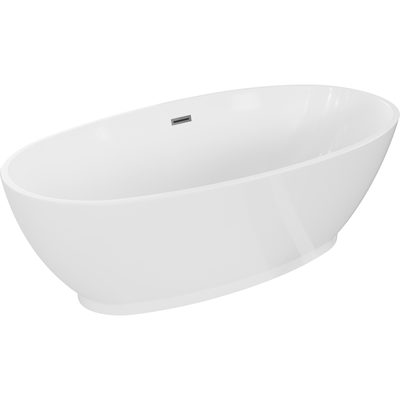 Mexen Bilbao volně stojící vana 180 x 90 cm, bílá, s přepadem gun metal - 51311809000-95