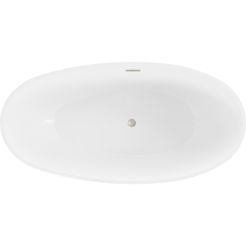 Mexen Bilbao volně stojící vana 180 x 90 cm, bílá, přepad kartáčovaný nikl - 51311809000-97